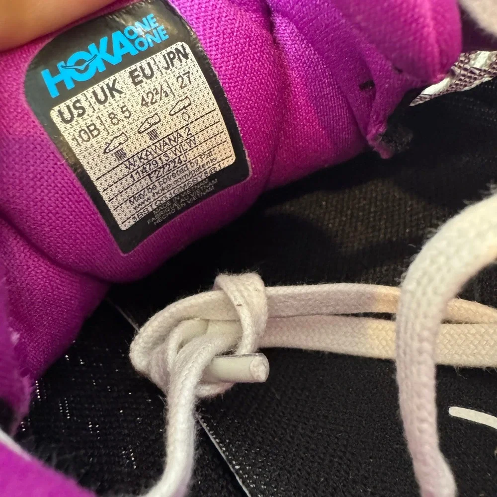 Hoka One One White and Purple Women's Athletic Running Shoes